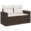 vidaXL Garden Sofa Set Brown PE rattan, powder-coated steel, tempered glass - 4 of 4