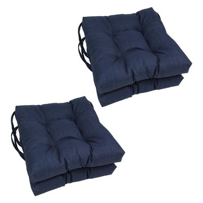 Blazing Needles, 16-inch Spun Polyester Solid Outdoor Square Tufted Chair Cushions (Set of 4)