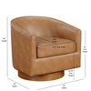 TiramisuBest Midnight Blue Faux Leather Wood Base Barrel Swivel Chair - 3 of 4