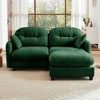 74" Beige Cloud Sectional L-Shaped Couch With Ottoman Soft Chenille Fabric High-Density Foam for Living Rooms - 2 of 4