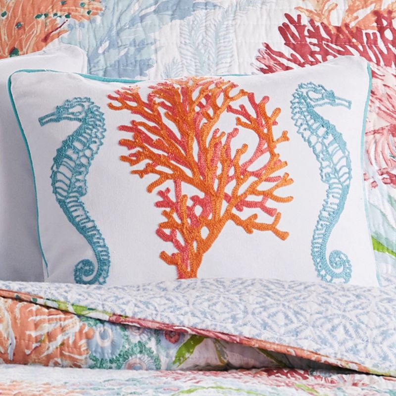 Sunset Bay - Seahorses Decorative Pillow - Levtex Home, 2 of 4