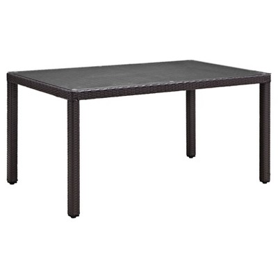 Convene 59" Rectangular Outdoor Patio Dining Table - Espresso Brown - Modway