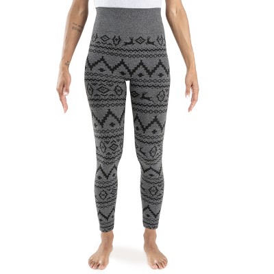 MUK LUKS Women's 4" High Waisted Fleece Lined Leggings