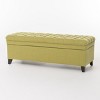 Sapphtopaz Storage Ottoman Upholstered Bench with Wood Legs and Button Tufting Ottoman with Storage for Living Room, Bedroom, Entryway - 3 of 4