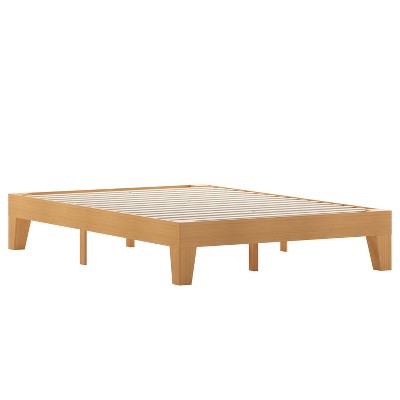 Emma And Oliver Full Sized Wooden Platform Bed With Natural Pine Finish ...