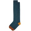 Memoi Women's Brick Twist Crosshatch Knit Knee High Sock Legion Blue One Size - 3 of 4