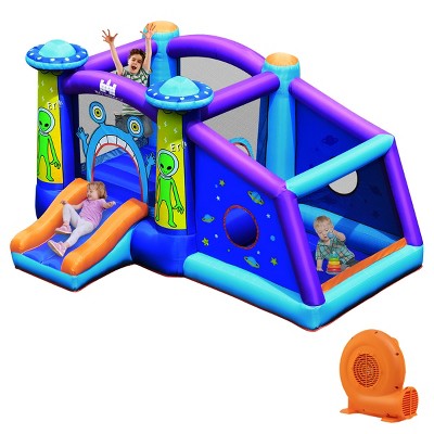 Infans Inflatable Bouncer Alien Bounce House Kids Jump Slide Ball Pit with 550W Blower