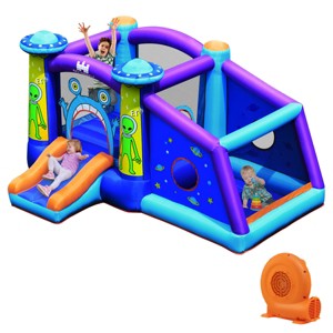 Infans Inflatable Bouncer Alien Bounce House Kids Jump Slide Ball Pit with 550W Blower - 1 of 4
