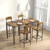 3-Piece Bar Height Dining Sets with Square Kitchen Table and Stools with Steel Frame - 2 of 4