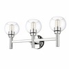 Sutton 3-Light Vanity Wall Sconce - Modern Steel Design with Clear Glass Shades - 2 of 4