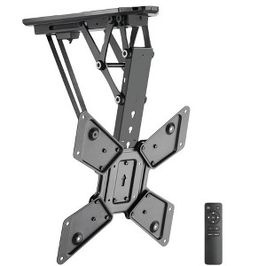 Mount-It! Motorized Ceiling TV Mount With Remote | Electric Flip Down Pitched Roof Mount Fits 32 to 55 Inch Flat Screen TVs and Monitors | Black - 1 of 4