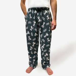 Men's Snoopy Cool Dad Lounge Pajama Pants - Dark Gray - 1 of 4