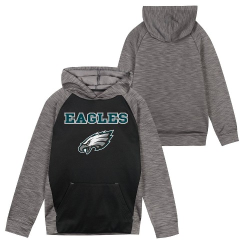 Nfl Philadelphia Eagles Boys' Black/gray Long Sleeve Hooded