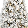 HomeRoots 5' White Pre Lit Full Flocked Pine Christmas Tree - 4 of 4