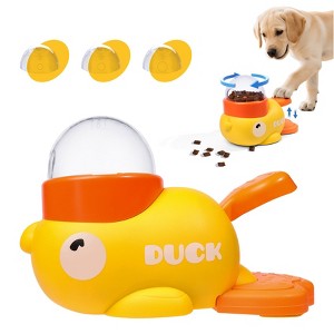AEELLEEA Duck Interactive Treat Dispenser - 2-in-1 Dog Puzzle Toy with Button, Slow Feeder for Small & Medium Dogs/Cats, IQ Training & Entertainment - 1 of 4