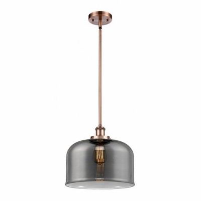Bell - 1 Light Stem Hung Mini Pendant In Industrial Style-10 Inches Tall and 12 Inches Wide