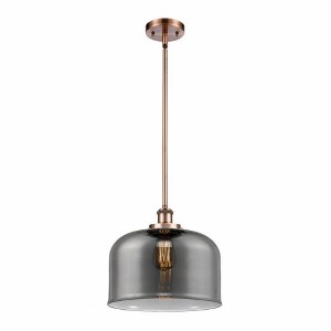 Bell - 1 Light Stem Hung Mini Pendant In Industrial Style-10 Inches Tall and 12 Inches Wide - 1 of 1