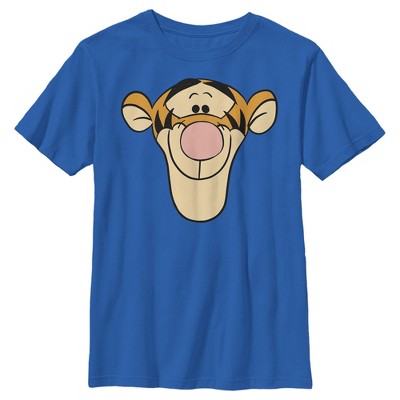 Boy's Winnie The Pooh Tigger Big Face T-shirt - Royal Blue - Medium ...