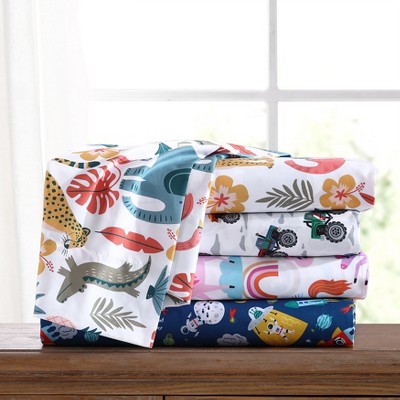 Pink Unicorn Print Microfiber Full Sheet Set