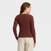 Women's Slim Fit Long Sleeve Scoop Neck Ribbed T-Shirt - Universal Thread™ - 2 of 4