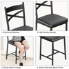 Bar Stools Set of 2, Counter Height Bar Stools with PU Upholstered Seat - 4 of 4