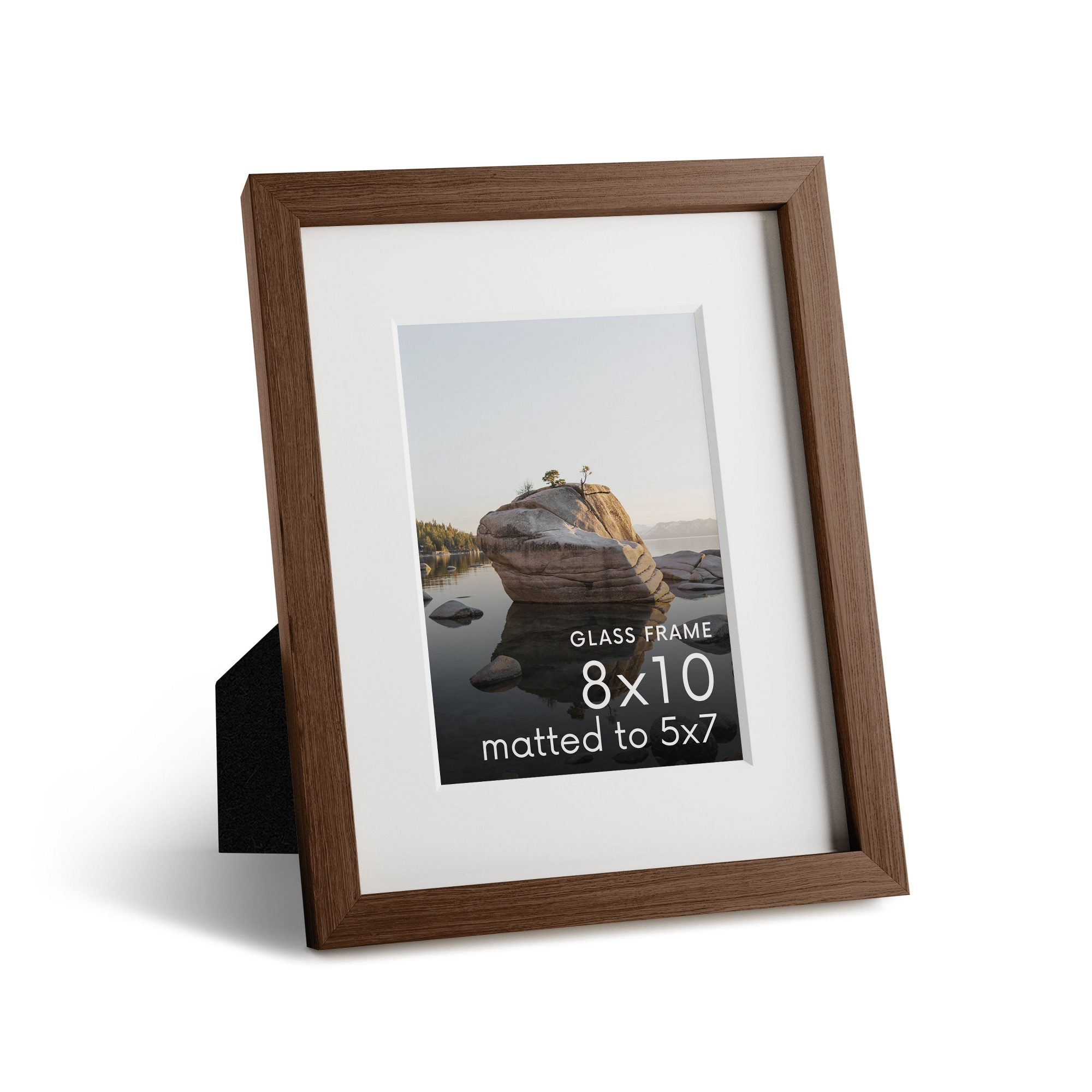 Haus and Hues Oak Picture Frame with Glass, Walnut, 8x10