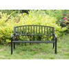 Steel Garden Park Bench Cast Iron Frame Patio Lawn Yard Decor, Black Seating Bench for Yard, Patio, Garden, Balcony, and Deck - 2 of 4