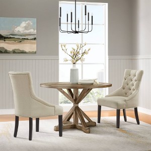 Set of 2 Haeys Tufted Upholstered Dining Armless Chairs - Alaterre Furniture - 1 of 4