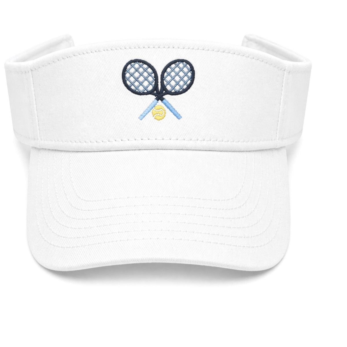 Bits & Bows Tennis Rackets Visor, White - thumbnail 3