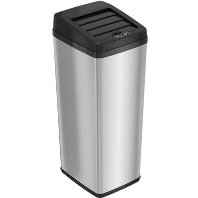 iTouchless Stainless Steel Sensor Trash Can w/AbsorbX Odor Control 14 Gal Silver IT14SC
