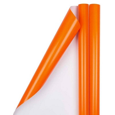 Jam Paper Orange Glossy Gift Wrapping Paper Roll - 2 Packs Of 25 Sq. Ft. :  Target