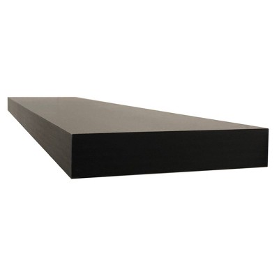 InPlace 48" Floating Shelf Wall Mounted Hidden Brackets Espresso: Modern Wood Composite, 17 lbs Capacity