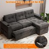 84” 2-in-1 Sofa Bed Comfortable Living Room Sofa with 2 Storage Arms and 2 Charging Ports, L-Shaped Sofa with 2 Cup Holders and Side Pockets - 4 of 4