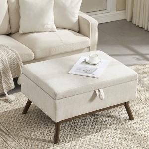 TUYOHW Mid Century Modern Storage Ottoman,32 inch End of Bed Bench with Safety Hinge,Lift Top Ottoman for Living Room,Bedroom,Entryway - 1 of 4