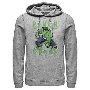 Men's Marvel St. Patrick's Day Pinch Proof Clover Hulk Pull Over Hoodie - 1 of 4