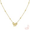 Gold Titanium Steel Bow - Shaped Modern Women's Necklace - 3 of 4