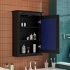 Sapphtopaz Modern Wall Mounted Bathroom Cabinet with Mirror Wooden Medicine Cabinet with Door & Adjustable Shelf Bathroom Mirrored Wall Cabinet - 2 of 4
