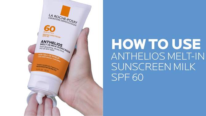 La Roche Posay Anthelios Sunscreen, Melt-In-Milk for Face and Body Sunscreen Lotion - SPF 60 - 5oz​, 2 of 12, play video