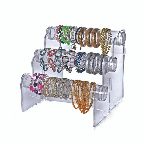 3 Tier Black Velvet Jewelry Display Holder for Selling Bracelets, Organizer  Rack Stand for Necklaces, Accessories 12x9x7 in 