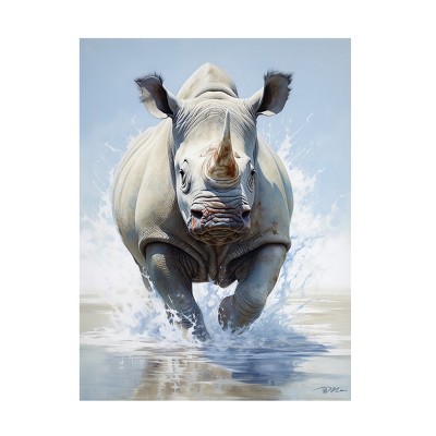 Trademark Fine Art - Momart Baby Rhino Canvas Art - 24 X 32 : Target