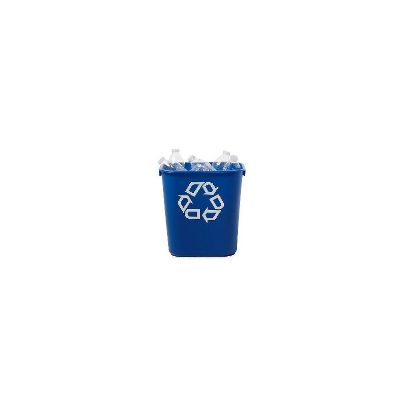 Rubbermaid Commercial Small Deskside Recycling Container Rectangular Plastic 13.625qt Blue 295573BE, 4 of 6
