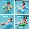 Jasonwell 2-Pack Hammock Pool Floats for Adults – 4-in-1 Inflatable Lounge Floats, PVC, Blue & Green, Large - 2 of 4