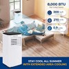 SereneLife SLACP803 Portable Air Conditioner with Dehumidifier & Fan – 8000 BTU (White & Black) - 2 of 4