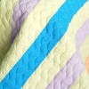 Slickblue 3 PC Handmade Full/Queen Quilt Set, Reversible Vermicelli Quilted, Horizontal Stripes, 37 Color Options - 3 of 4