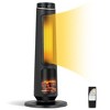 Costway 1500W Electric Space Heater PTC Fast Heating Ceramic Heater 3D Realistic Flame Black - 2 of 4