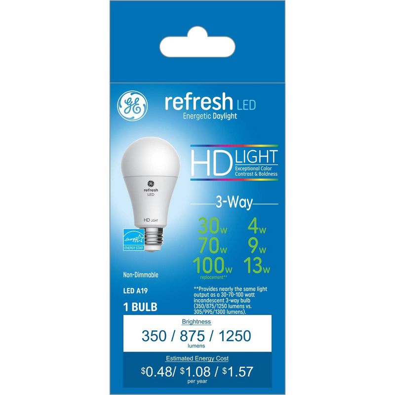 GE Refresh LED 3-Way HD Light Bulb Daylight, 5 of 7