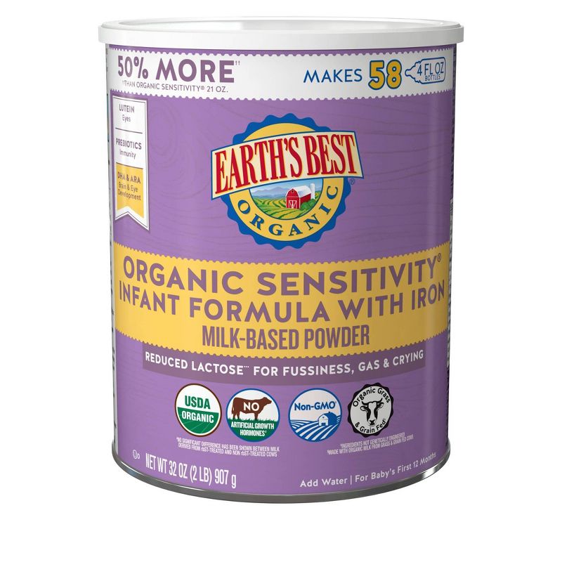 Earth&#39;s Best Organic Sensitivity Powder Infant Formula - 32oz, 1 of 7