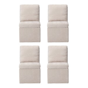WestinTrends Soho Modern Upholstered Chenille Armless Dining Chairs With Casters (Set of 4) - 1 of 4