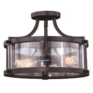 Vaxcel Holbrook 3 - Light Flush Mount in  Noble Bronze - 1 of 4