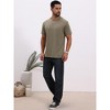 INSPIRE CHIC Men's Crew Neck Short Sleeve Solid Color Retro Style Casual T-Shirts - 2 of 4
